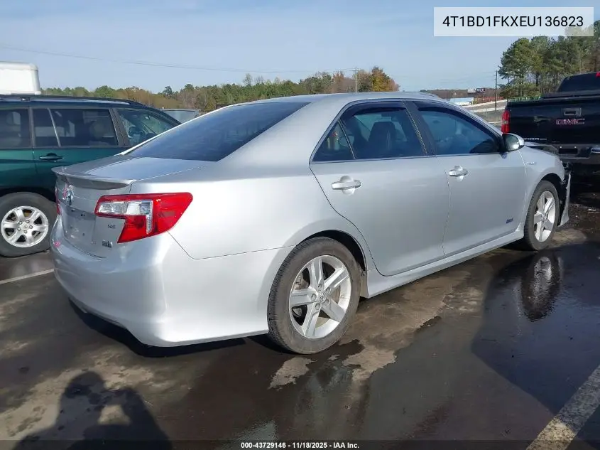 4T1BD1FKXEU136823 2014 Toyota Camry Hybrid Se Limited Edition