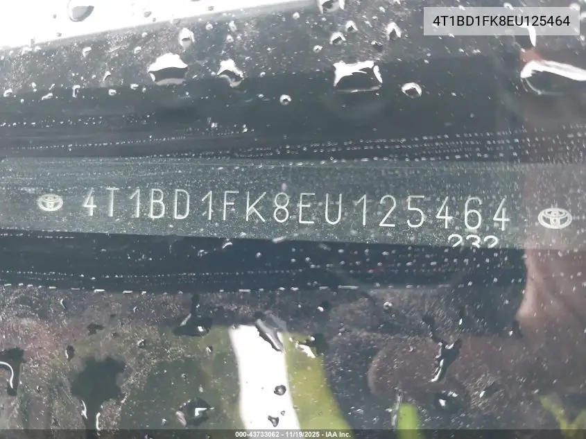 4T1BD1FK8EU125464 2014 Toyota Camry Hybrid Xle