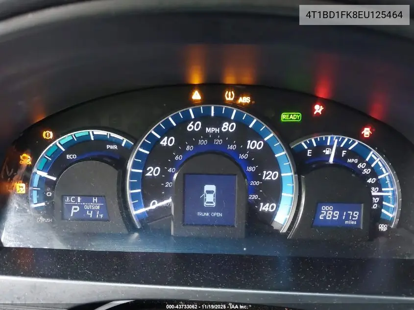 4T1BD1FK8EU125464 2014 Toyota Camry Hybrid Xle
