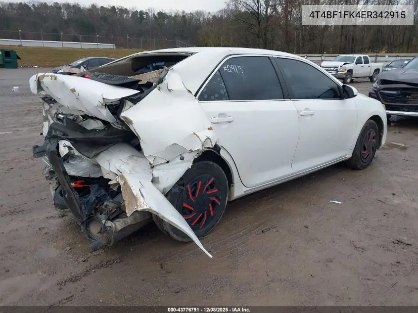 4T4BF1FK4ER342915 2014 Toyota Camry Le