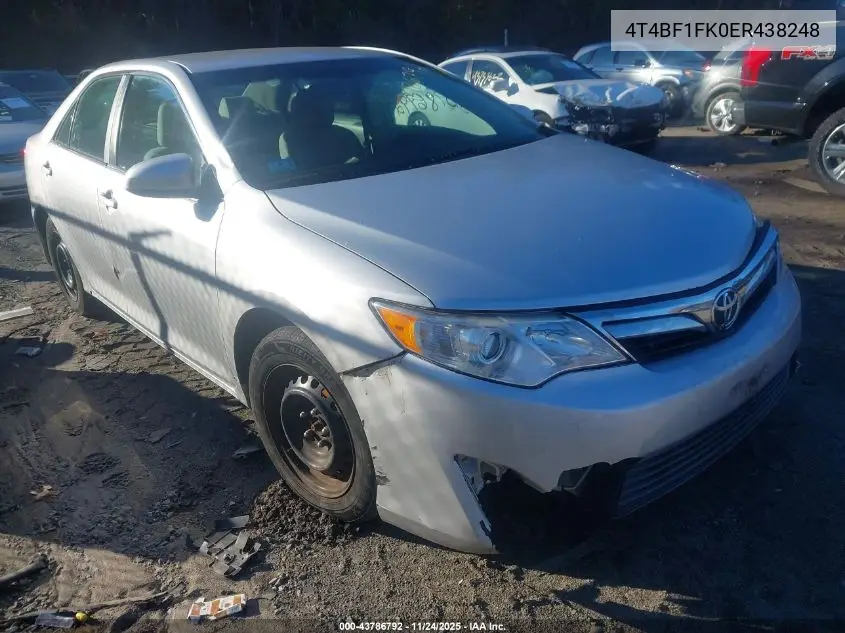 4T4BF1FK0ER438248 2014 Toyota Camry Le