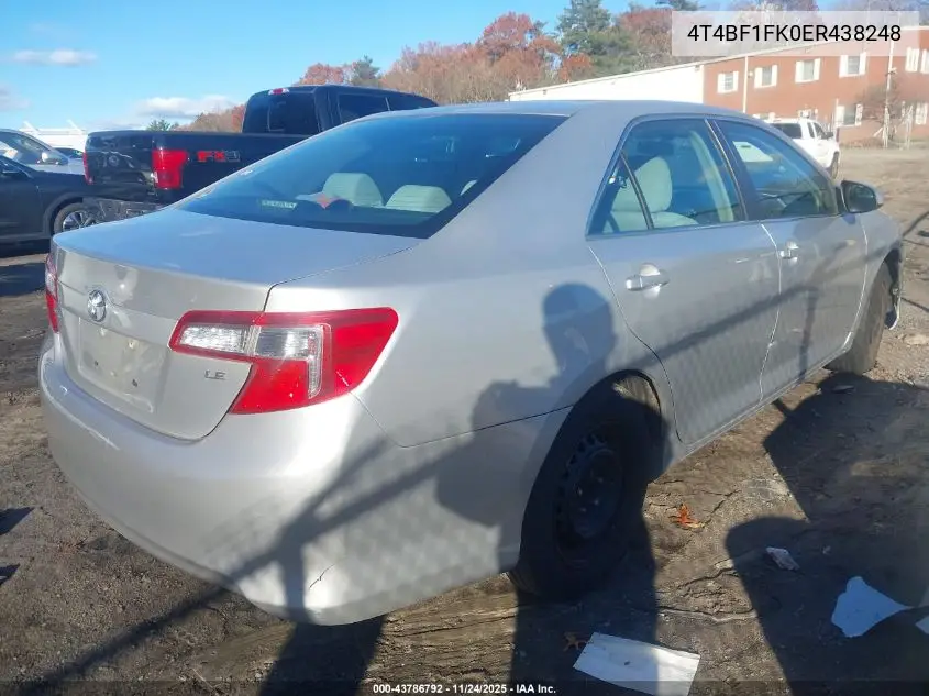 4T4BF1FK0ER438248 2014 Toyota Camry Le