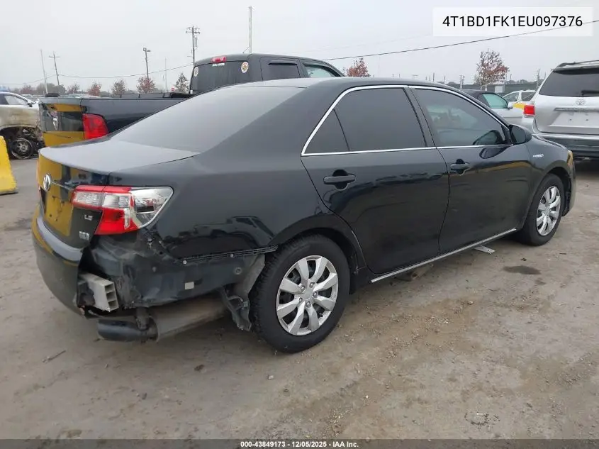 4T1BD1FK1EU097376 2014 Toyota Camry Hybrid Le