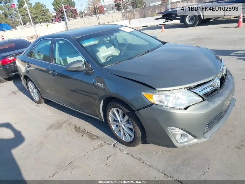 4T1BD1FK4EU102893 2014 Toyota Camry Hybrid Xle