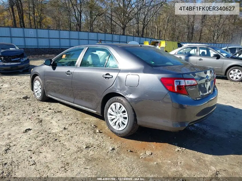 4T4BF1FK0ER340627 2014 Toyota Camry Le