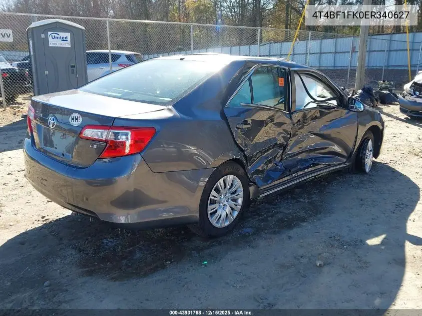 4T4BF1FK0ER340627 2014 Toyota Camry Le