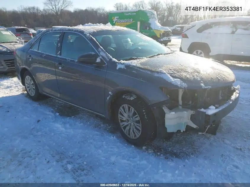 4T4BF1FK4ER353381 2014 Toyota Camry Le
