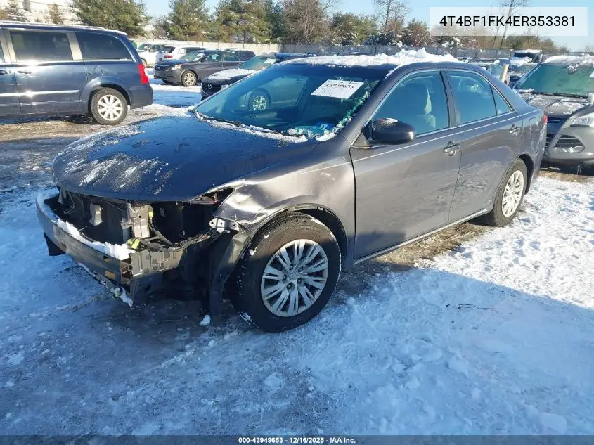 4T4BF1FK4ER353381 2014 Toyota Camry Le