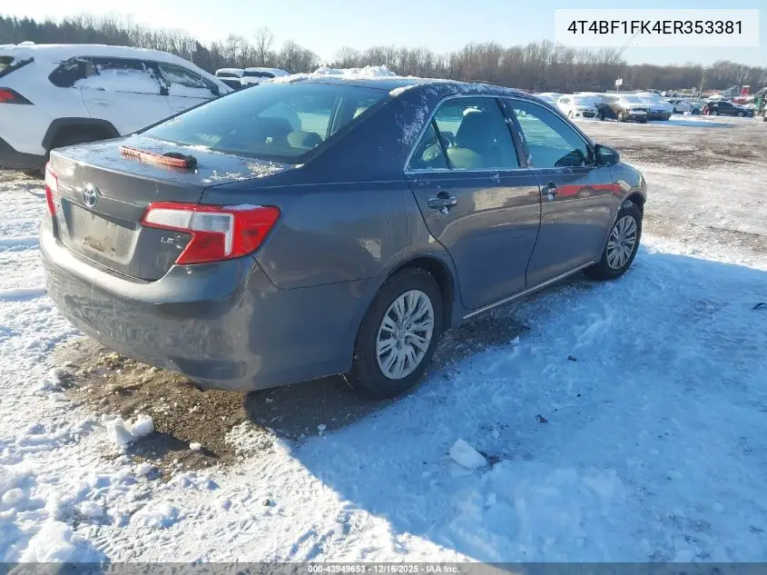 4T4BF1FK4ER353381 2014 Toyota Camry Le