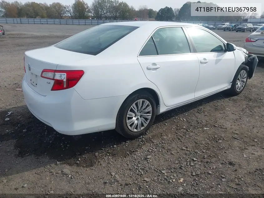 4T1BF1FK1EU367958 2014 Toyota Camry Le