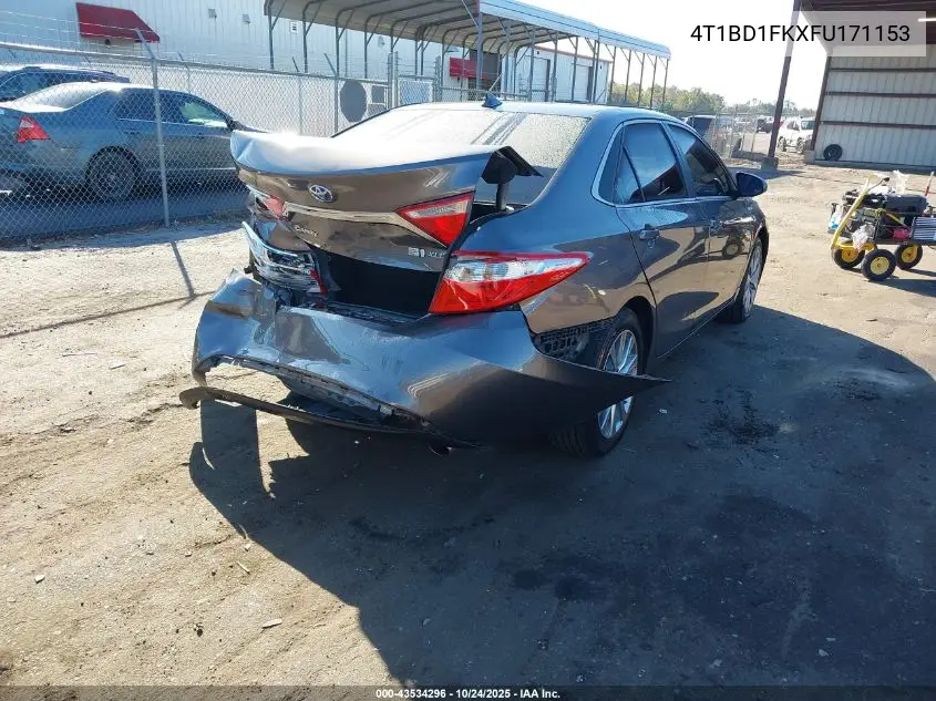 4T1BD1FKXFU171153 2015 Toyota Camry Hybrid Xle