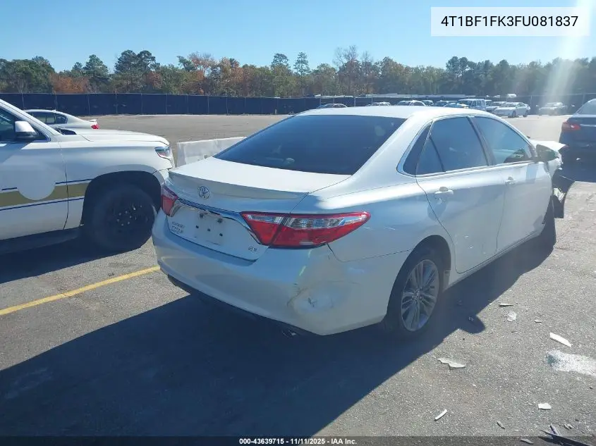 4T1BF1FK3FU081837 2015 Toyota Camry Se