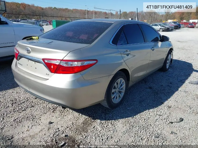 4T1BF1FKXFU481409 2015 Toyota Camry Le