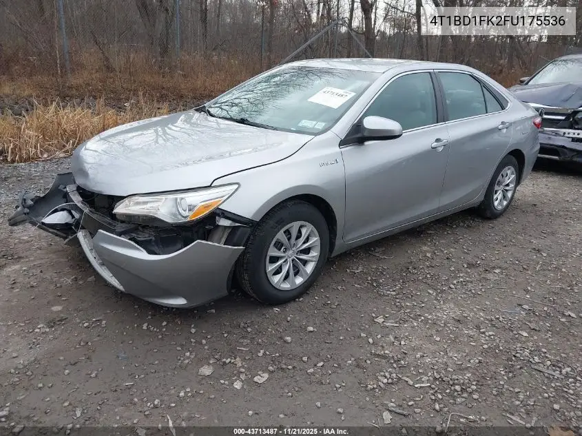 4T1BD1FK2FU175536 2015 Toyota Camry Hybrid Le