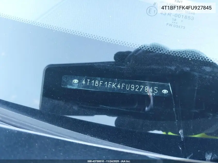 4T1BF1FK4FU927845 2015 Toyota Camry Se