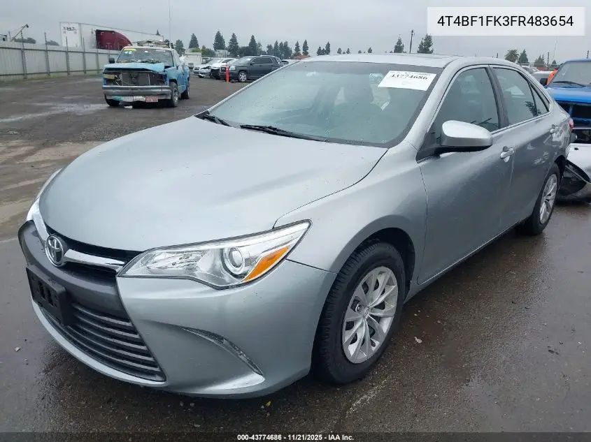 4T4BF1FK3FR483654 2015 Toyota Camry Le