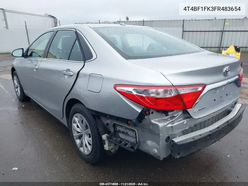 4T4BF1FK3FR483654 2015 Toyota Camry Le
