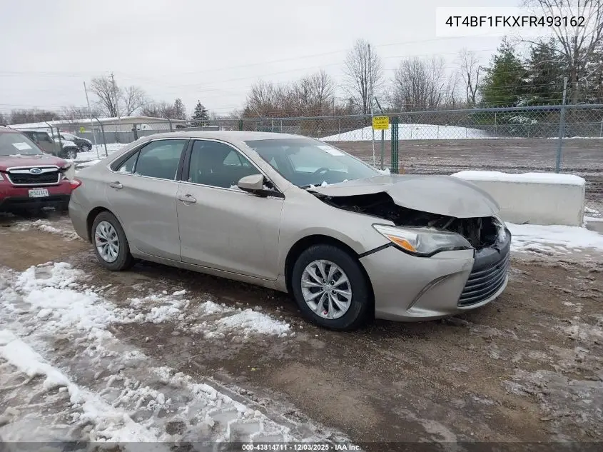 4T4BF1FKXFR493162 2015 Toyota Camry Le