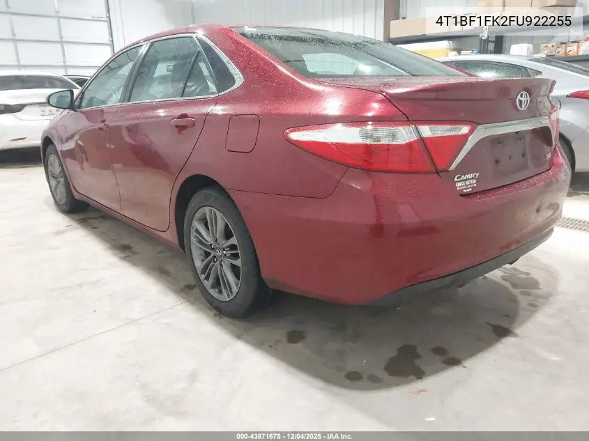 4T1BF1FK2FU922255 2015 Toyota Camry Se