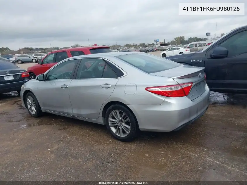 4T1BF1FK6FU980126 2015 Toyota Camry Se