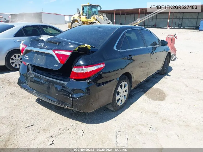 2016 Toyota Camry Le VIN: 4T4BF1FK2GR527483 Lot: 40400212