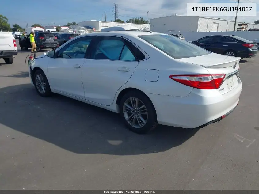 4T1BF1FK6GU194067 2016 Toyota Camry Se