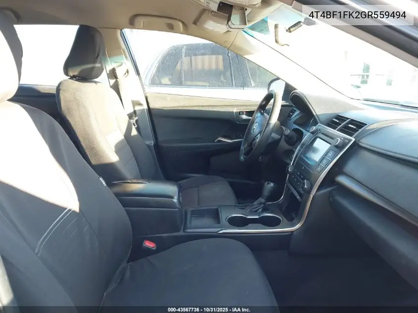 4T4BF1FK2GR559494 2016 Toyota Camry Le