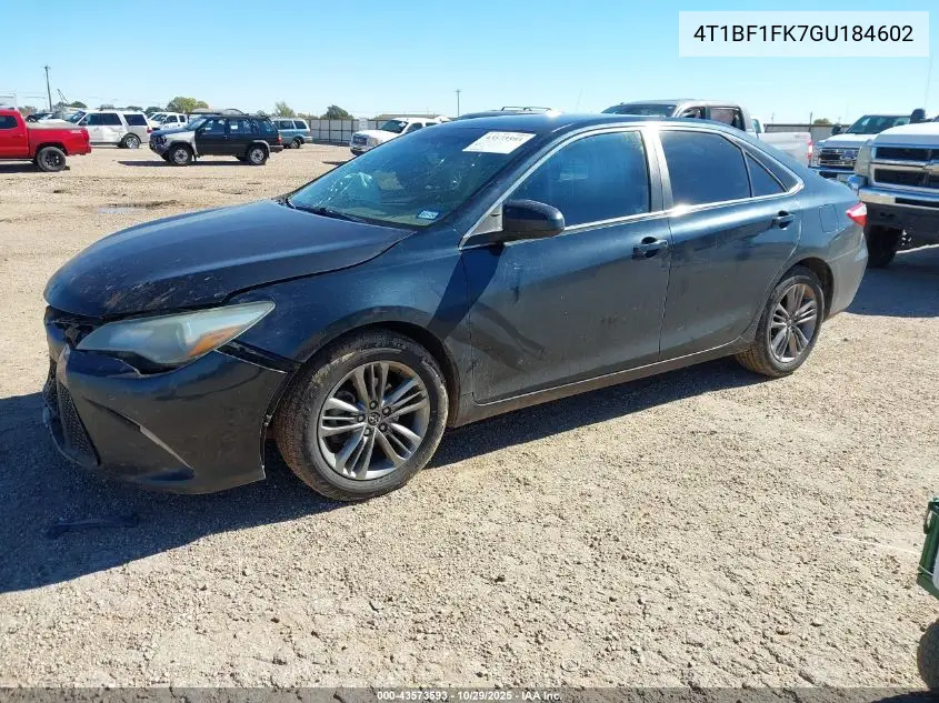 4T1BF1FK7GU184602 2016 Toyota Camry Se