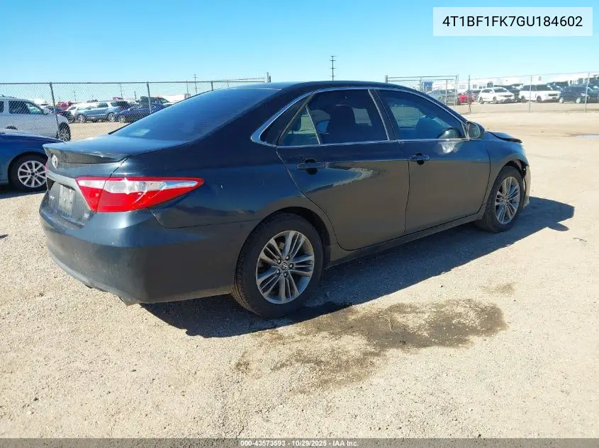 4T1BF1FK7GU184602 2016 Toyota Camry Se