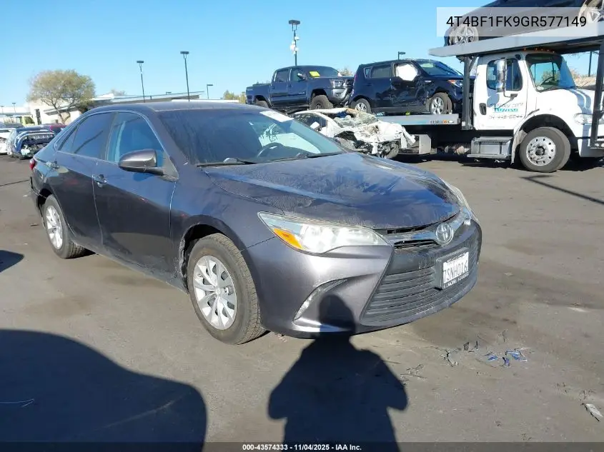 4T4BF1FK9GR577149 2016 Toyota Camry Le
