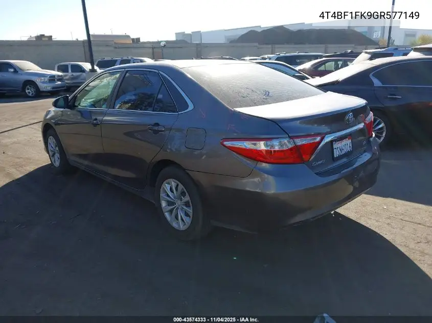 4T4BF1FK9GR577149 2016 Toyota Camry Le