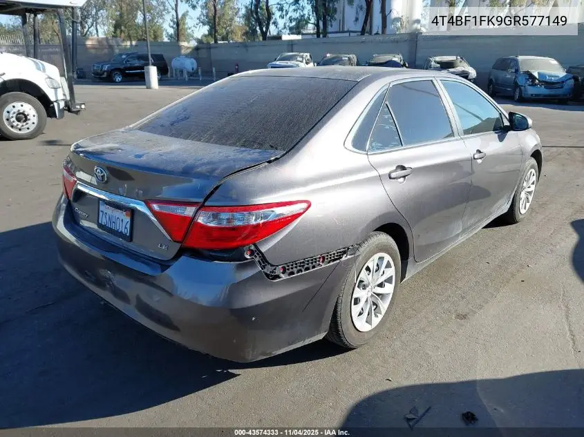 4T4BF1FK9GR577149 2016 Toyota Camry Le