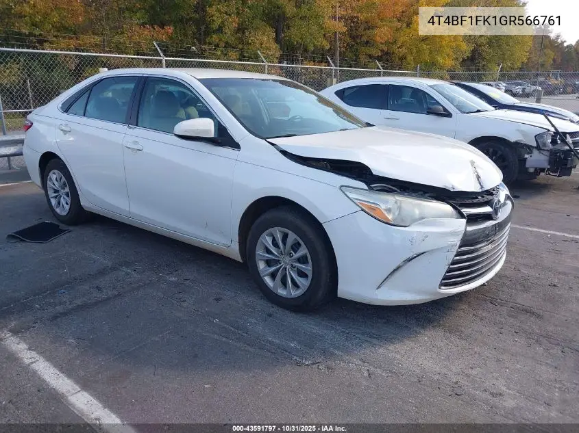 4T4BF1FK1GR566761 2016 Toyota Camry Le