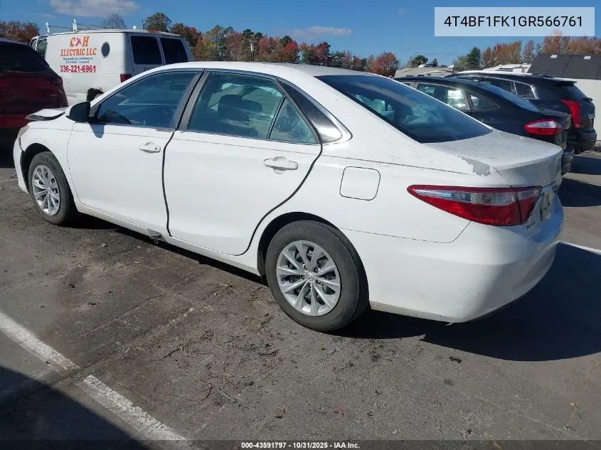 4T4BF1FK1GR566761 2016 Toyota Camry Le