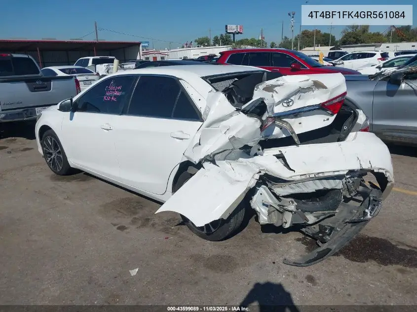 4T4BF1FK4GR561084 2016 Toyota Camry Le