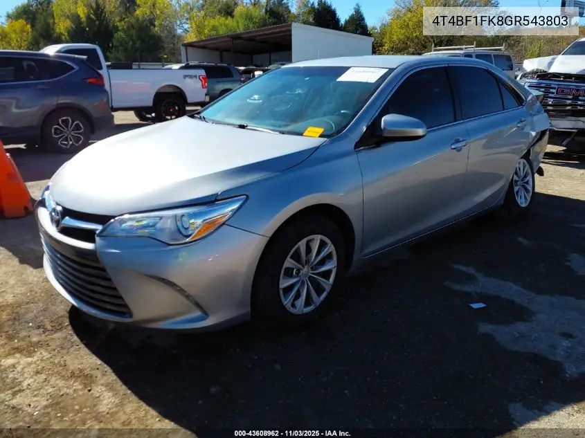 4T4BF1FK8GR543803 2016 Toyota Camry Le