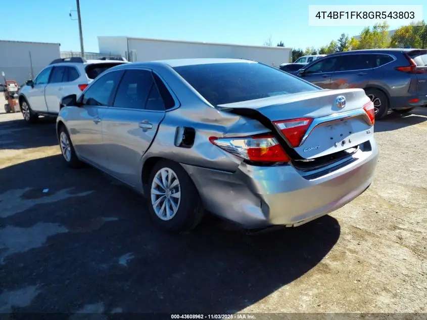 4T4BF1FK8GR543803 2016 Toyota Camry Le