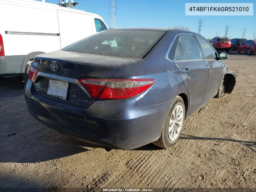 4T4BF1FK6GR521010 2016 Toyota Camry Le