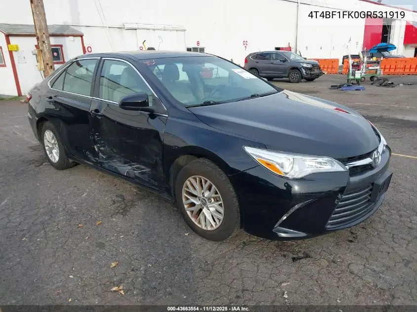 4T4BF1FK0GR531919 2016 Toyota Camry Le
