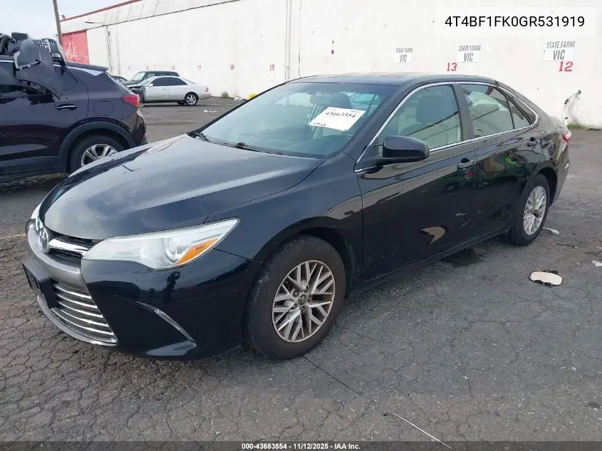 4T4BF1FK0GR531919 2016 Toyota Camry Le