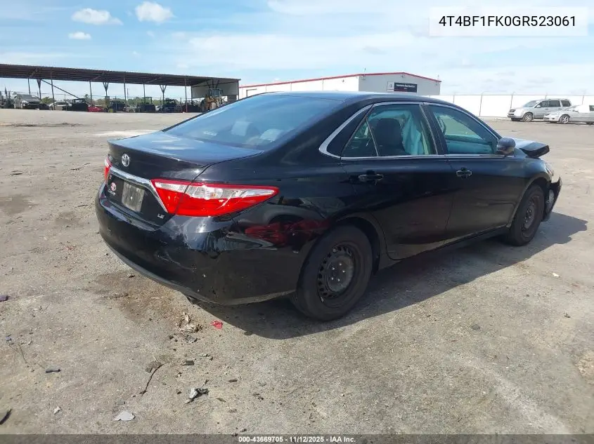 4T4BF1FK0GR523061 2016 Toyota Camry Le