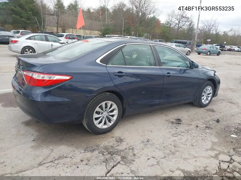 4T4BF1FK3GR553235 2016 Toyota Camry Le
