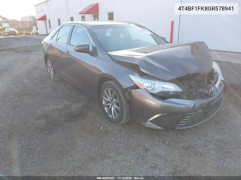 4T4BF1FK8GR578941 2016 Toyota Camry Xle