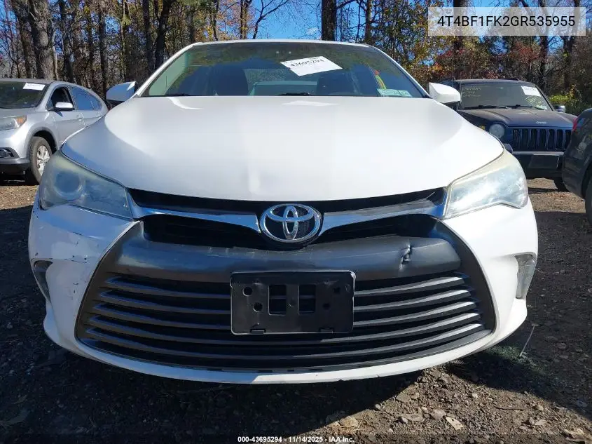 4T4BF1FK2GR535955 2016 Toyota Camry Le