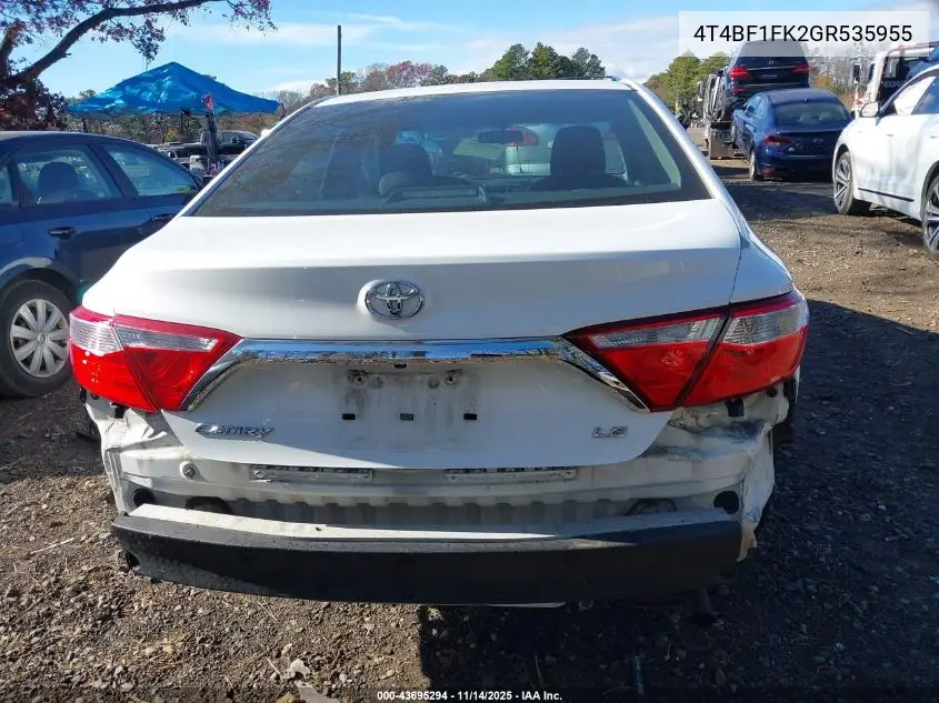 4T4BF1FK2GR535955 2016 Toyota Camry Le