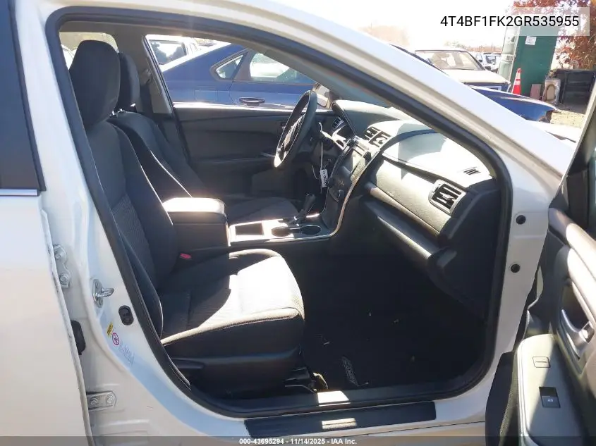 4T4BF1FK2GR535955 2016 Toyota Camry Le