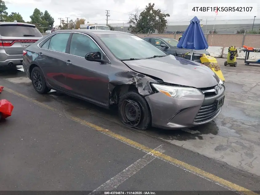 4T4BF1FK5GR542107 2016 Toyota Camry Le