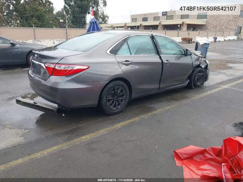 4T4BF1FK5GR542107 2016 Toyota Camry Le