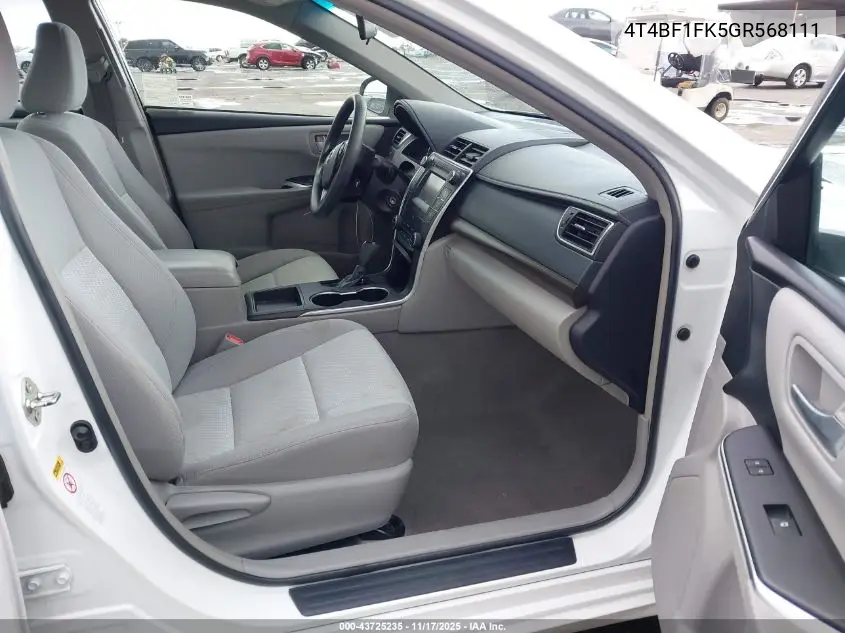 4T4BF1FK5GR568111 2016 Toyota Camry Le