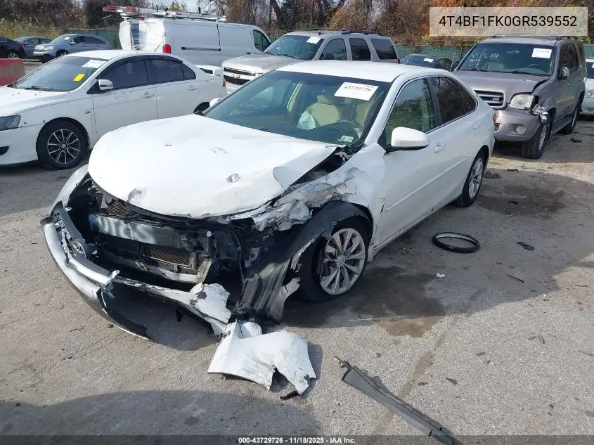 4T4BF1FK0GR539552 2016 Toyota Camry Le